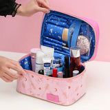 Women's PU Leather Make Up Organizer Waterproof Cosmetic Bag