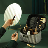 Women's Cosmetic Bags Houndstooth Portable Travel Storage Bag