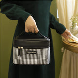 Women's Cosmetic Bags Houndstooth Portable Travel Storage Bag