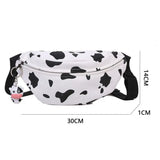 Women's Cow Grain Print Canvas Chest Bag Crossbody Bag