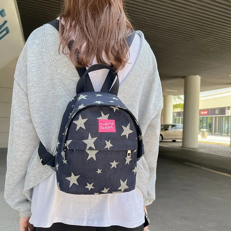 Women's Five Pointed Star Cowboy Backpack Student Schoolbag