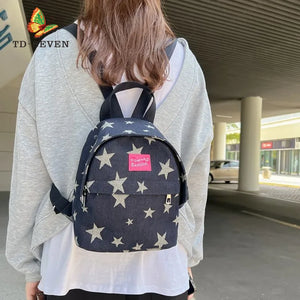 Women's Five Pointed Star Cowboy Backpack Student Schoolbag