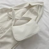 Women's Crescent Bag Shoulder Bag Female Hobo Handbag Stripe Casual