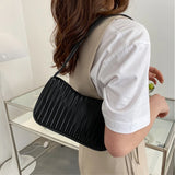 Women's Crescent Bag Shoulder Bag Female Hobo Handbag Stripe Casual