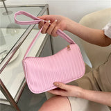 Women's Crescent Bag Shoulder Bag Female Hobo Handbag Stripe Casual