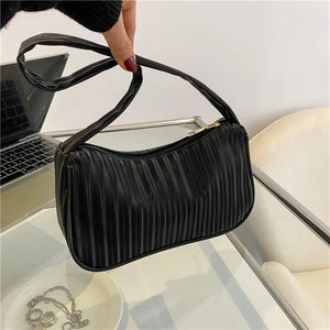 Women's Crescent Bag Shoulder Bag Female Hobo Handbag Stripe Casual
