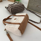 Bear Crossbody Bag Plush Embroidered Winter Boston Bag
