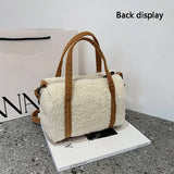 Bear Crossbody Bag Plush Embroidered Winter Boston Bag