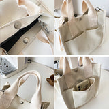Women's Canvas Crossbody Tote Bag Large Capacity Shoulder Bag