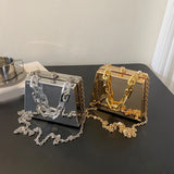 Women's PVC Crossbody Bag Chain Messenger Beach Tote