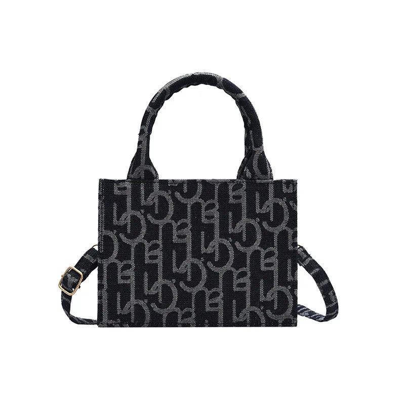 Women's Crossbody Bag Letter Pattern Messenger Bag Small Square Handbag