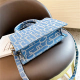 Women's Crossbody Bag Letter Pattern Messenger Bag Small Square Handbag