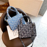 Women's Crossbody Bag Letter Pattern Messenger Bag Small Square Handbag