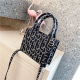 Women's Crossbody Bag Letter Pattern Messenger Bag Small Square Handbag
