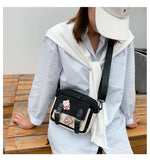 Canvas Crossbody Bag Cartoon Style Shoulder Small Bag