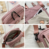 Canvas Crossbody Bag Cartoon Style Shoulder Small Bag