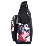 Floral Crossbody Bag Waterproof Nylon Shoulder Messenger Top-handle Handbag