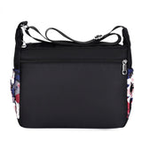 Floral Crossbody Bag Waterproof Nylon Shoulder Messenger Top-handle Handbag