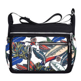 Floral Crossbody Bag Waterproof Nylon Shoulder Messenger Top-handle Handbag