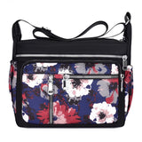 Floral Crossbody Bag Waterproof Nylon Shoulder Messenger Top-handle Handbag