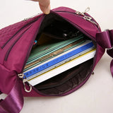 Women's Crossbody Bag Waterproof Nylon Plaid Shoulder Messenger Bags