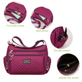 Women's Crossbody Bag Waterproof Nylon Plaid Shoulder Messenger Bags