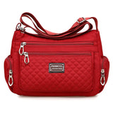 Waterproof Nylon Plaid Crossbody Bag Large Capacity Lady Shoulder Bag