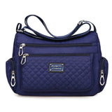 Waterproof Nylon Plaid Crossbody Bag Large Capacity Lady Shoulder Bag
