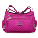Waterproof Nylon Plaid Crossbody Bag Large Capacity Lady Shoulder Bag