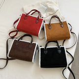 Women's Crossbody Bag Retro Solid Matte PU Leather Shoulder Bag