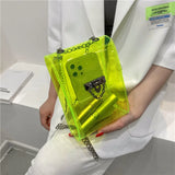 Clear Transparent Women's Crossbody Bag Chain Mini Purse Phone Pouch