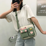 Canvas Mini Shoulder Bag Girls Small Wallets Shopper Bag Crossbody Bag