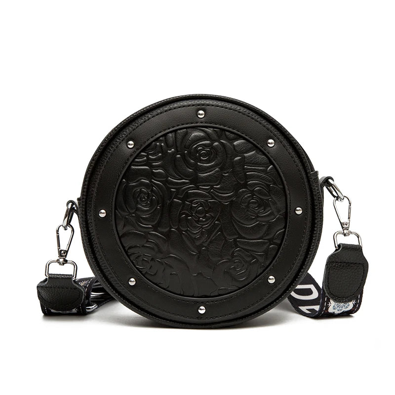 Retro Cartoon Leather Shoulder Bag for Women