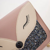 Fox Print Cross-Body Shoulder Bag Chain Strap Mini Square Bags