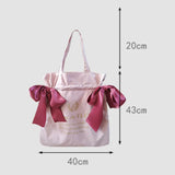 Girl Bow Handbags Teen Schoolbag Tote Shopping Bag