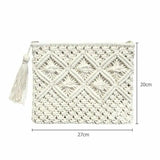 Women's Tassel Clutch Bag Portable Rope Weaving Bag