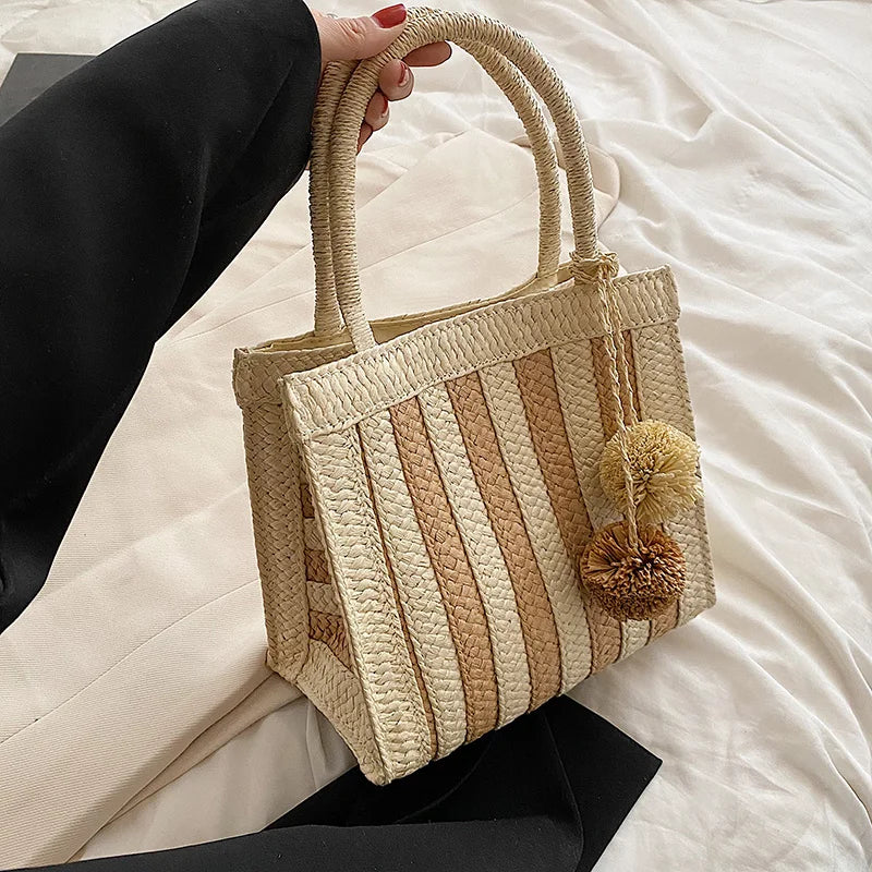Women's Summer Straw Crossbody Shoulder Bag Rattan Braided Handbag