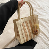 Women's Summer Straw Crossbody Shoulder Bag Rattan Braided Handbag