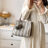 Women's Summer Straw Crossbody Shoulder Bag Rattan Braided Handbag