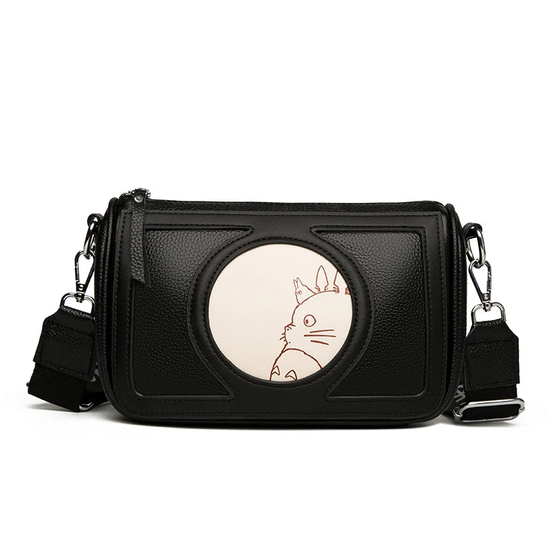 Women's Totoro Cartoon Leather Shoulder Bag Retro Handbag