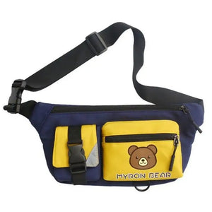 Women's Cartoon Canvas Chest Bag Student Shoulder Bag