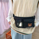 Women's Cartoon Canvas Chest Bag Student Shoulder Bag