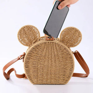 Women's Straw Fancy Bags Handbag Rattan Travel Vacation Small Round Beach Bags