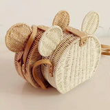 Women's Straw Fancy Bags Handbag Rattan Travel Vacation Small Round Beach Bags