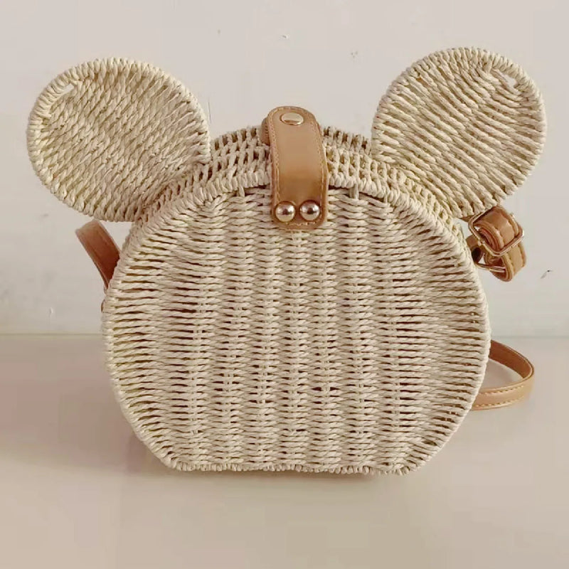 Women's Straw Fancy Bags Handbag Rattan Travel Vacation Small Round Beach Bags