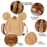 Women's Straw Fancy Bags Handbag Rattan Travel Vacation Small Round Beach Bags
