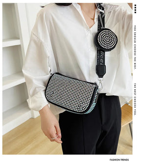 Rhinestone Crossbody Shoulder Bag Crystal Sling Handbag Purse