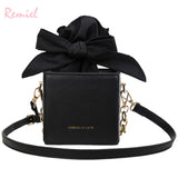 Women's Bow Chain Shoulder Messenger Mini Box Bag