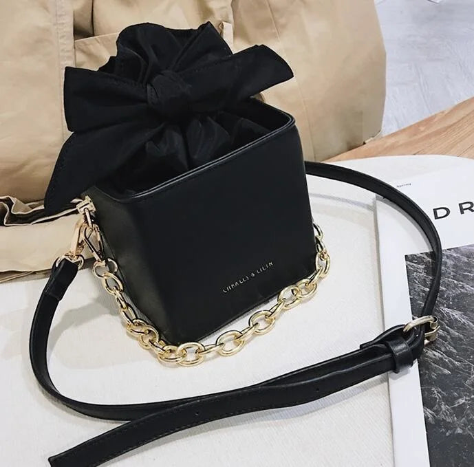 Women's Bow Chain Shoulder Messenger Mini Box Bag