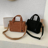 Corduroy Tote Bag Shoulder Shopper Crossbody Travel Phone Pouch